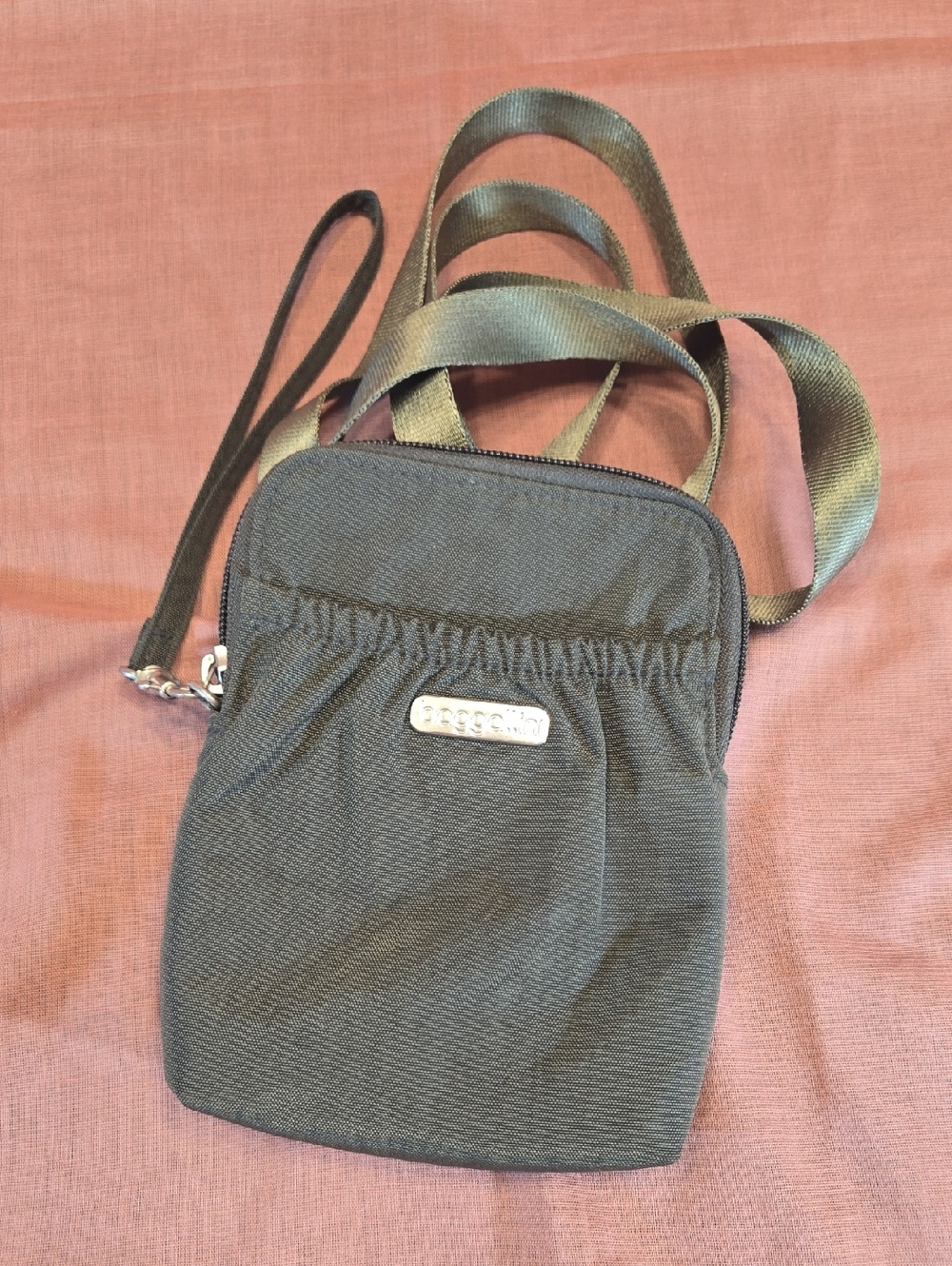 Baggallini Olive Green Crossbody Bag with RFID Blocker